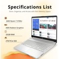 thumbnail image 2 of HP Pavilion 15.6" FHD Touchscreen Laptop, AMD Ryzen 7 5700U, 32GB RAM, 2TB SSD, AMD Radeon Graphics, Full-Size Keyboard, HD Webcam, Windows 11 Pro, Silver, 32GB Hotface USB Card, 2 of 7