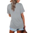 thumbnail image 4 of SMihono Hauts pour Femmes Été Chic Décontracté Mode T-Shirt d'Été pour Femmes Col en V Uni Manches Courtes Haut Décontracté Blouse T-Shirt Oversize pour Femmes, 4 of 8