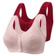 thumbnail image 1 of Posijego 2 Pack Womens Front Closure Bras Plus Size Wireless Bra Push up No Underwire Everyday Bra Multipack, 1 of 2