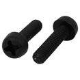 thumbnail image 2 of Unique Bargains M3x12mm Round Head Nylon Machine Screw Bolt Fastener Black 100pcs, 2 of 2