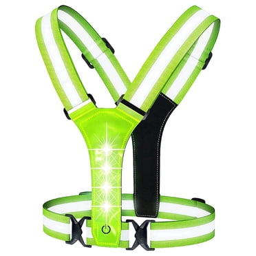 Gilet de Course Réfléchissant à DEL, Équipement de Sécurité de Course Élastique Ajustable Gilet Lumineux à DEL Parfait pour la Course, la Marche, le Cyclisme