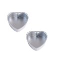 thumbnail image 1 of Oleegame 2PC Cookie Mold Ludlz 6 Inch Aluminum Heart Shaped Cake Pan Set DIY Baking Tool With Removable Bottom Silver, 1 of 4