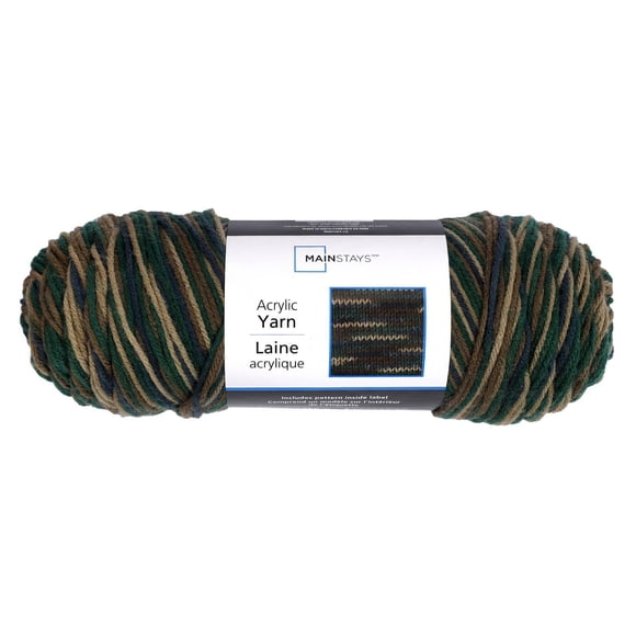Laine acrylique Mainstays moyenne Camouflage, 5 oz 285 yards