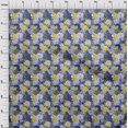 thumbnail image 4 of oneOone Polyester Lycra Medium Blue Fabric Florals Craft Projects Decor Fabric Printed By The Yard 56 Inch Wide, 4 of 4