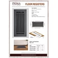 thumbnail image 3 of Prima Decorative Hardware 4" x 10" Floor Vent Cover with Damper, Cast Aluminum Register, Powder-Coated, Modern Linear Design (VR109), 3 of 9
