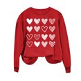 thumbnail image 5 of Yuyuzo Chandails en Molleton pour Femmes Décontractés Saint-Valentin Manches Longues Col Rond Ample Ajusté Mince Chandail Tops, 5 of 5