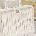 thumbnail image 4 of Woven Woven Picnic Box Plastic Rattan Odorless Retro Woven Storage Box with Ring Shaped Handle for Outdoor, 4 of 6