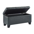 thumbnail image 4 of Faux Leather Storage Ottoman- Grey, 4 of 5
