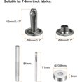 thumbnail image 2 of 200 Sets Leather Rivets 12 x 8mm Metal with 3 Setter Tools Gunmetal, 2 of 7