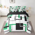 thumbnail image 3 of YST Blue and White Striped Bed in A Bag,Geometric 7 Pcs Comforter Set for Adult,Mid Century Bedding Sets,Printed Sequins Reversible Bed Sets with Sheet Set,Full, 3 of 5