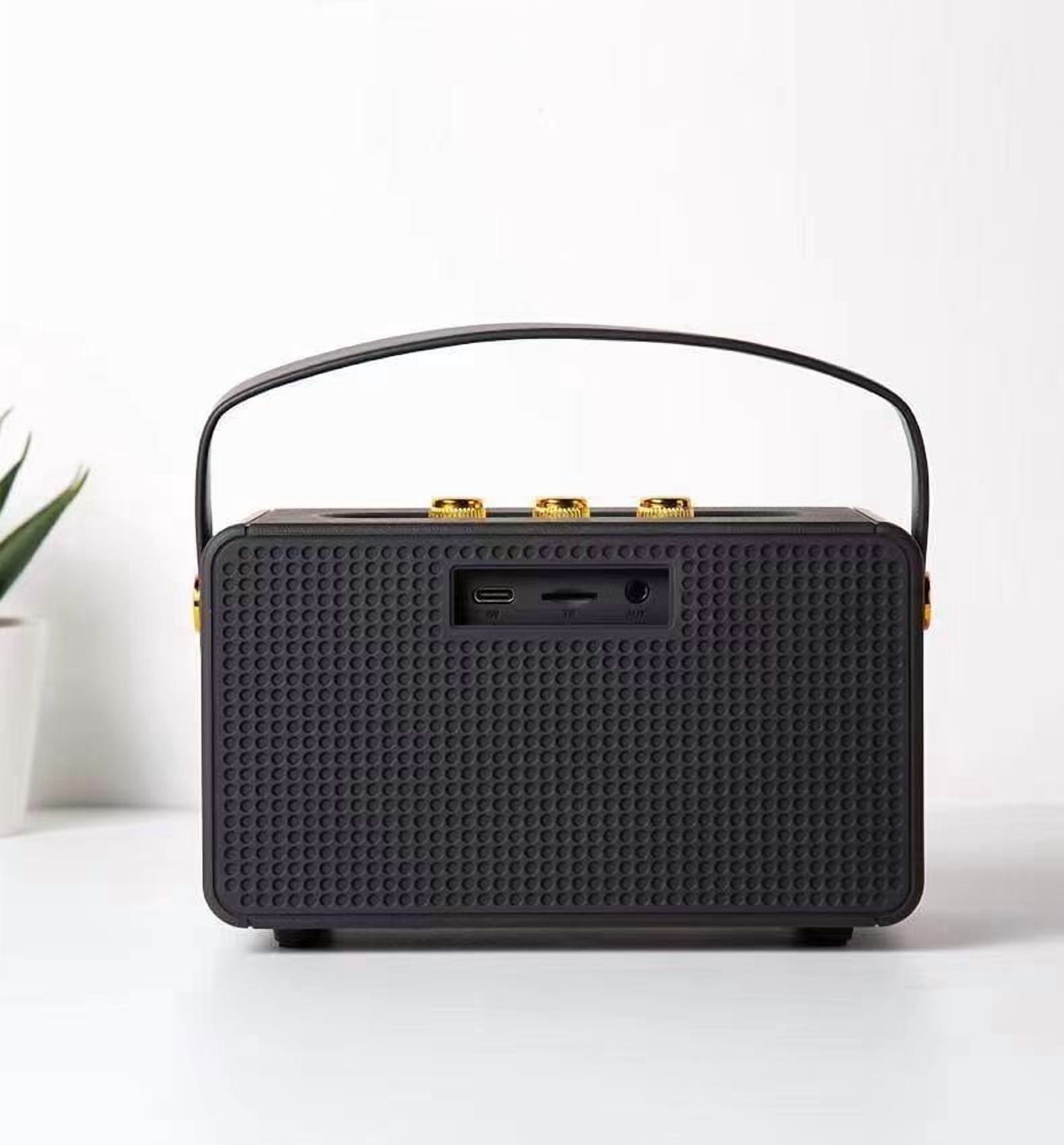 Bamboohart Bluetooth Speaker with HD Sound  Portable Wireless  for Home/Party/Outdoor  Birthday Gift (Black)