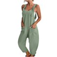 thumbnail image 1 of Kcodviy Combinaison en Jean Décontractée pour Femmes à Encolure en U, Combinaisons Sans Manches, Bretelles Spaghetti, Manches Longues, Body, Hauts pour Femmes, Salopettes Amples, Pantalons Sarouel, Combinaisons en Jean pour Femmes avec Poche, 1 of 7