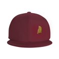 thumbnail image 3 of ZICANCN Golden Cat Pattern Baseball Caps, Trucker Hats for Men And Women, Adjustable Breathable Flat Caps, Dark Red, 3 of 6