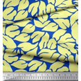thumbnail image 3 of Soimoi Blue polyester Crepe Fabric Basil Leaves Fabric Prints By Yard 52 Inch Wide, 3 of 3