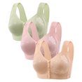 thumbnail image 1 of Diufon 3 Pack Wide Strap Bra for Women Everyday Front Closure Wireless Full Coverage Bras Soft Breathable Bra, 1 of 2