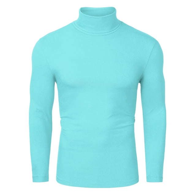 INSPIRE CHIC Men's Pullover Turtle Neck Long Sleeves Stretchy Slim Fit Tops