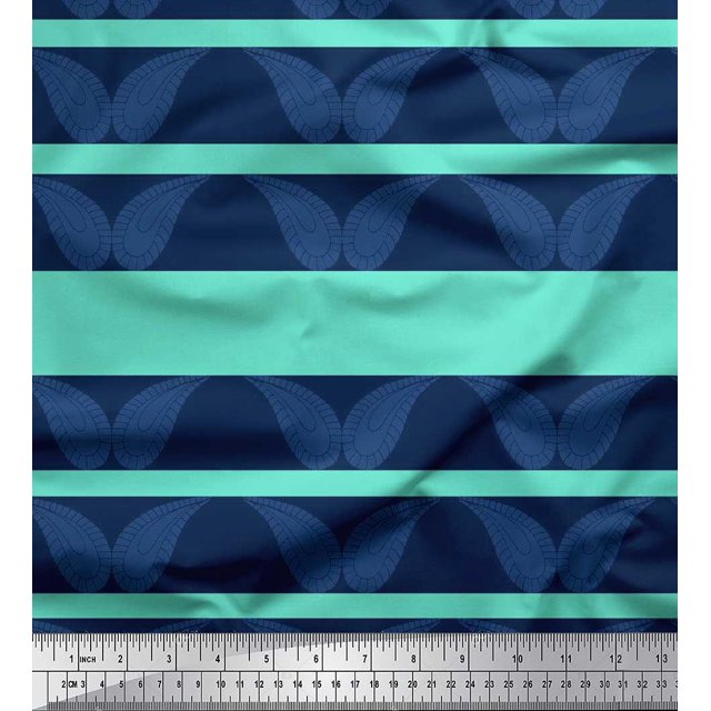 Soimoi Rayon Fabric Stripe & Paisley Print Sewing Fabric Yard 56 Inch Wide