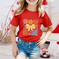 thumbnail image 2 of PMVFHDE T-Shirts Mignons Hauts Basiques pour Fille Hauts pour Fille Hauts Tendance pour Fille T-Shirts pour Fille Mode Garçon et Fille Tendance Décontracté Imprimé Col Rond Ample Manches Courtes T-Shirt Haut Rouge, 8-9 Ans, 2 of 4