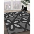 thumbnail image 3 of Ahgly Tapis d'Intérieur Lavable en Machine Carré Noir Charbon, 3 Pieds Carré, 3 of 7