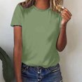 thumbnail image 2 of Yuyuzo Hauts pour Femmes T-Shirts à Manches Courtes T-Shirts à Col Rond T-Shirts Couleur Unie T-Shirts Amples Hauts Blouses, 2 of 5
