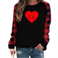 thumbnail image 2 of Pisexur Chandail en Molleton de la Saint-Valentin pour Femmes Mode Ample Imprimé Cœur Blouse à Manches Longues Col Rond Pull Décontracté, 2 of 5