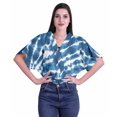 thumbnail image 1 of Moomaya Hauts Cache-Cœur pour Femmes Imprimés Taille Élastique Manches Boxy Blouse Cache-Cœur Décontractée, 1 of 4