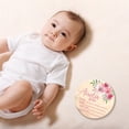 thumbnail image 4 of Birth Announcement Plaque Engraved Ornamental Cute Baby Name Reveal Sign Keepsake for Photo Props, 4 of 10