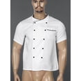 thumbnail image 3 of Ocealan Unisex Chef Jacket Shirt Short Sleeve Chef Coat Men Women Restaurant Kitchen Work Uniform White Short Sleeve L, 3 of 7