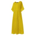 thumbnail image 3 of Robe Décontractée pour Femmes Grande Taille à Col Rond, Manches Courtes, à Pois Peints, 3 of 9
