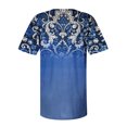 thumbnail image 5 of Pompotops Mode Femme Décontractée Imprimé Col Rond Ample Manches Courtes T-shirt Haut Blouse Chandail Liquidation, 5 of 5