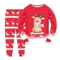 thumbnail image 1 of Splozh Ensemble de Pyjama en Coton Ajusté 2 Pcs Garçons et Filles Manches Longues Ensemble Pantalon Confortable Doux à la Mode Imprimé de Noël Ensemble de Pyjamas pour Enfants Rouge, 4-5 Ans, 1 of 4
