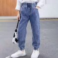 thumbnail image 2 of HIPYLO Short Jeans Teen Girl Jeans Lined Pants Business Pants Size 14 Girls Clothes 10 Year Old Girl Clothes Girls Size 14-16, Blue 9-10 Years, 2 of 3