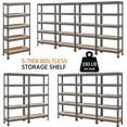 thumbnail image 3 of Yaheetech 5 Tiers Storage Shelf Metal Frame Organizer Rack 330LB Capacity for Each Tier, Dark Gray, 3 of 8