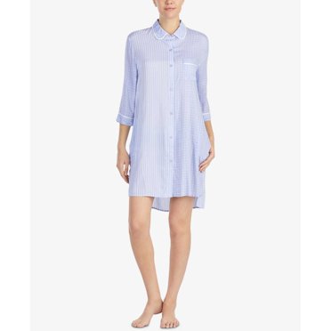 DKNY Chemise de Nuit Haute-Basse (Bleu, G)