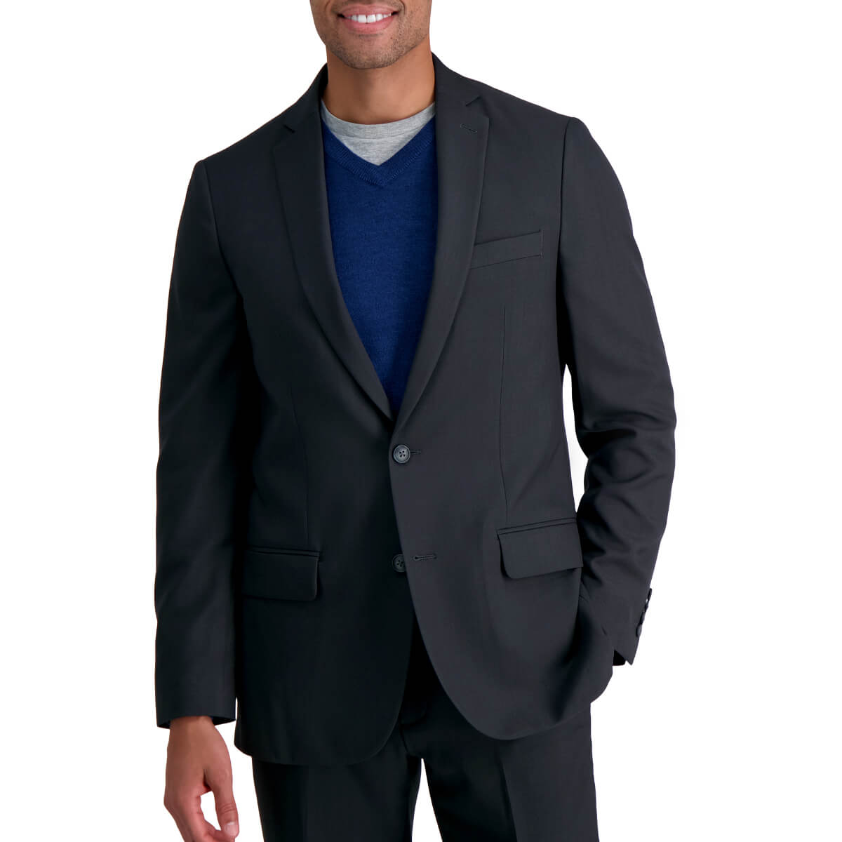 Haggar Smart Wash Repreve Suit Separate Jacket, Regular, Charcoal 44