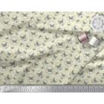 thumbnail image 3 of Soimoi Yellow Velvet Fabric Wreath & Butterfly Printed Fabric 1 Yard 58 Inch Wide, 3 of 5