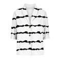 thumbnail image 4 of Birdeem Women Mid-Sleeve Casual V-Neck Solid Color Loose Button Shirt Blouse Tops, 4 of 5