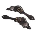 thumbnail image 3 of 1Pair Éperon Cuir Strass Western Style Vintage Cheval Équipement de Protection pour Extérieur Noir, 3 of 12