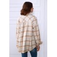 thumbnail image 4 of ORUYROP Womens Casual Plaid Shacket Button Down Long Sleeve Shirt, 4 of 5