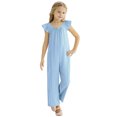 thumbnail image 2 of Diufon Combinaison Fille Manches à Volants Smockée Col Rond Pantalon Été Mignon avec Poches, 2 of 8