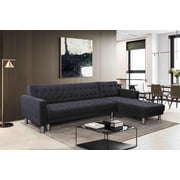 Velago Attalens Adjustable Polyester Sectional Sleeper Sofa, Dark Grey