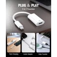 thumbnail image 4 of USB C to Lightning Headphone Audio Adapter, Type C Lightning Earphone Male to Female Converter with Charge/Data Transfer, Compatible with iPhone 17/16/15 Plus/Pro/Max, iPad Pro/Air 4/5/6, MacBook, 4 of 7