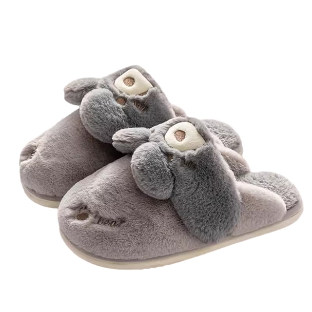 Penkiiy Warm Slippers for Women Women New Comfortable Home Cute Rabbit Models Winter Cotton Slippers Couple Models Thick Bottom Warm Cotton Slippers Cute Womens House Slippers Gray Slippers