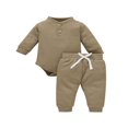 thumbnail image 1 of Toddler Baby Boy Girl Fall Clothes Romper Tops Pants Set Outfit, 1 of 6