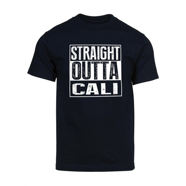 Mens Straight Outta Cali Short-Sleeve T-Shirt - Navy - Medium
