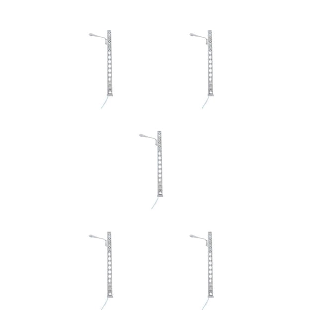 pitrice Model Railway Lamp Classical Pathway Single-Head Lightweight Ladder Streetlights Miniature Outdoor LED Metal Lamppost Silver(White Light) 5Set