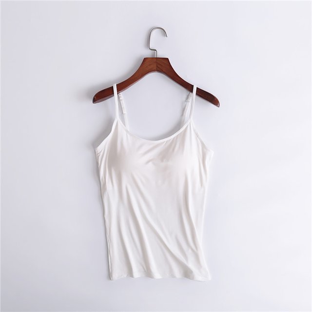 EGNMCR Camisoles pour Femmes Gilet Décontracté pour Femme Sans Manches Perle Gilet Uni Gilet à Bretelles à Col en V
