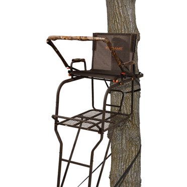 BIG GAME Hunter HD 1.5 Treestand - Adjustable Shooting Rail, Extra Wide/Deep Platform for Wide Stances, Flex Tek Comfort Seating 18.6' Tall, Black