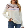 thumbnail image 1 of 2025 Jacquard Rétro Coloré inc Chandails Petite Chemise Tricotée pour Femmes Chandail Léger pour Femmes Porter Chandail à Enfiler pour Femmes Chandails à Enfiler Femmes Tendance, 1 of 8