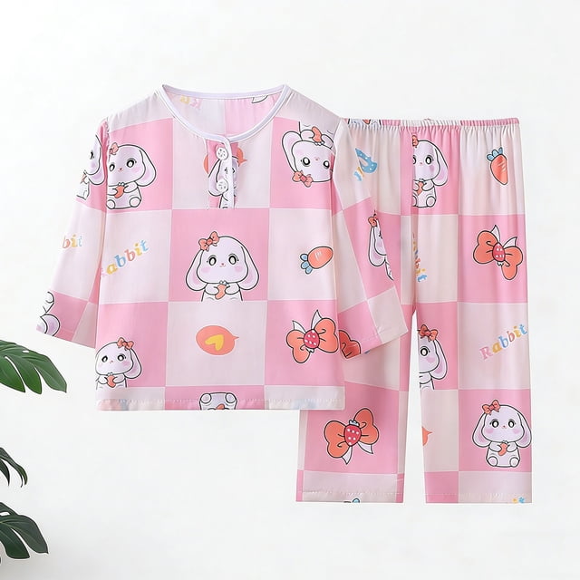 Tenue d'Intérieur d'Été à Manches Courtes Imprimée pour Garçons et Filles